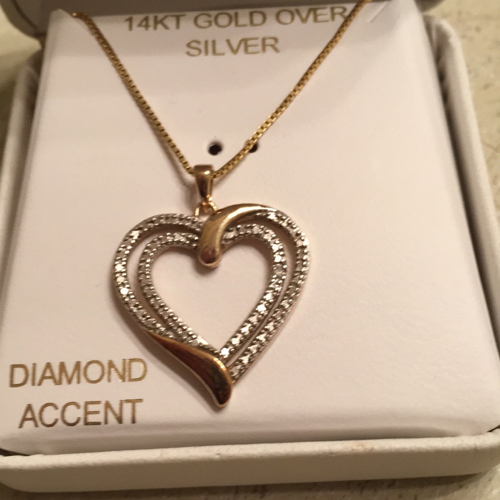 Gold/silver Diamond accent necklace
